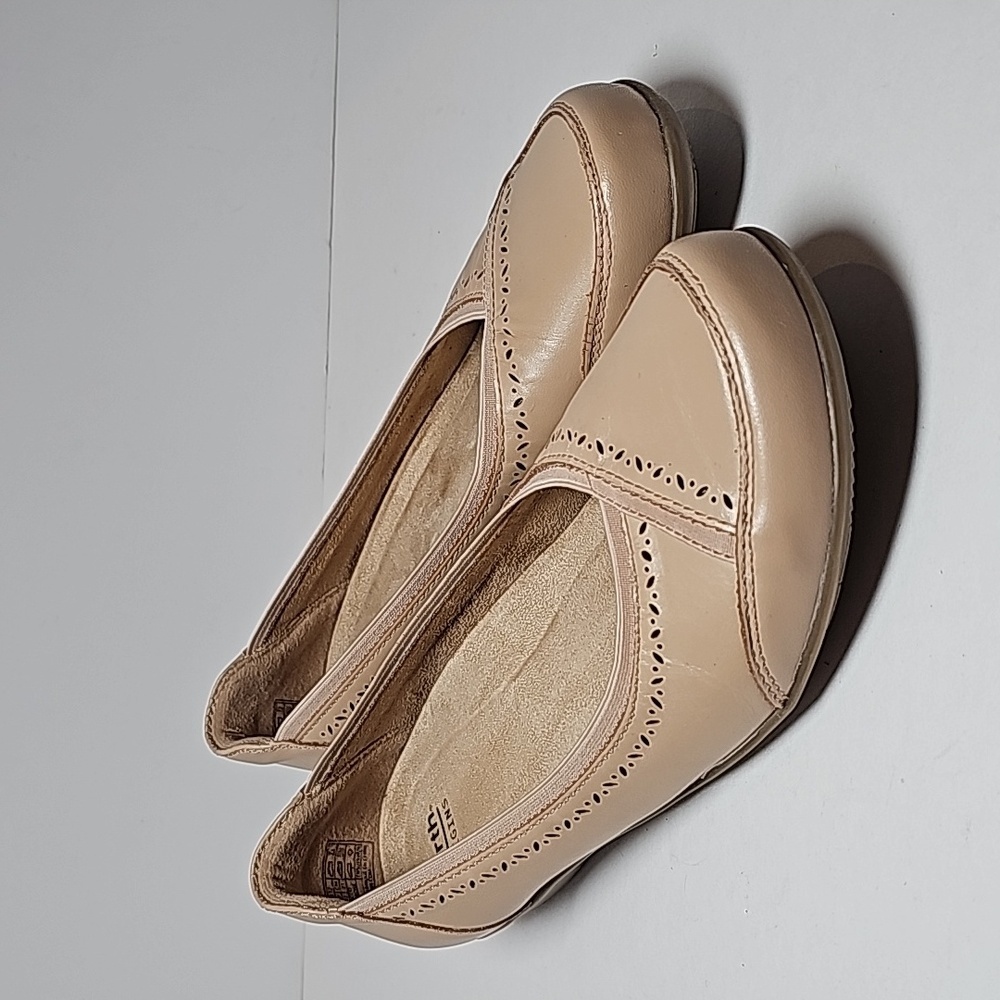 Earth Origins Belder Betz Ballet Flats Shoes Slip-On Leather Rounded Toe Tan 10